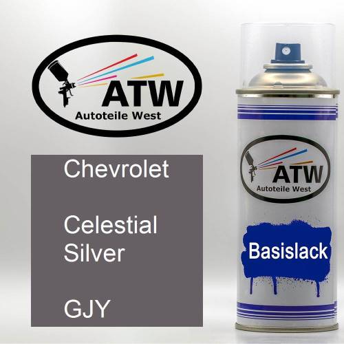 Chevrolet, Celestial Silver, GJY: 400ml Sprühdose, von ATW Autoteile West.